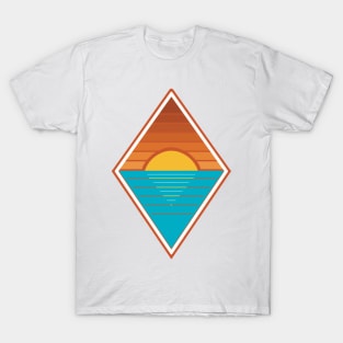 Geometric Style Ocean Sunset T-Shirt